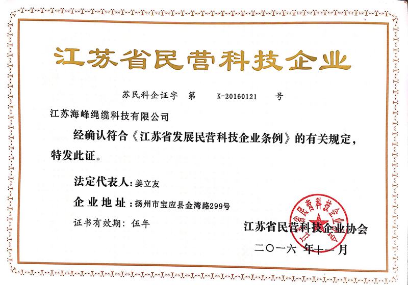 Private enterprise certificate